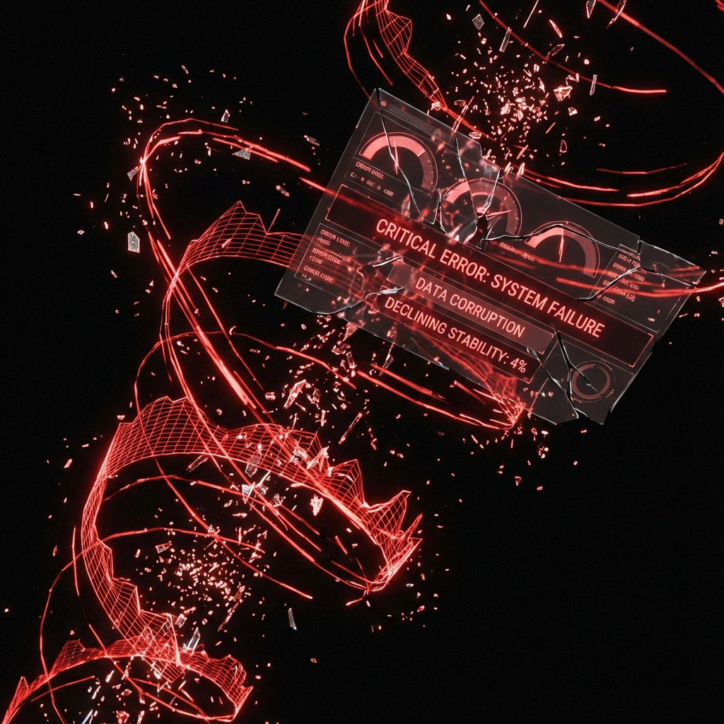 Abstract data visualization showing chaotic red lines representing wasted ad spend